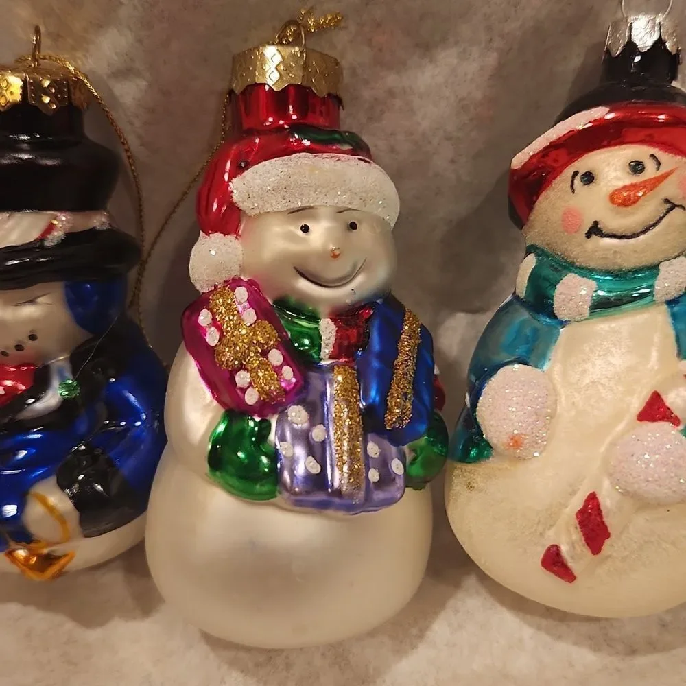 Snowman Christmas Ornaments Set of 4
